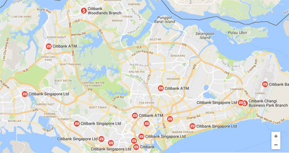 Citibank ATM Locations in Singapore